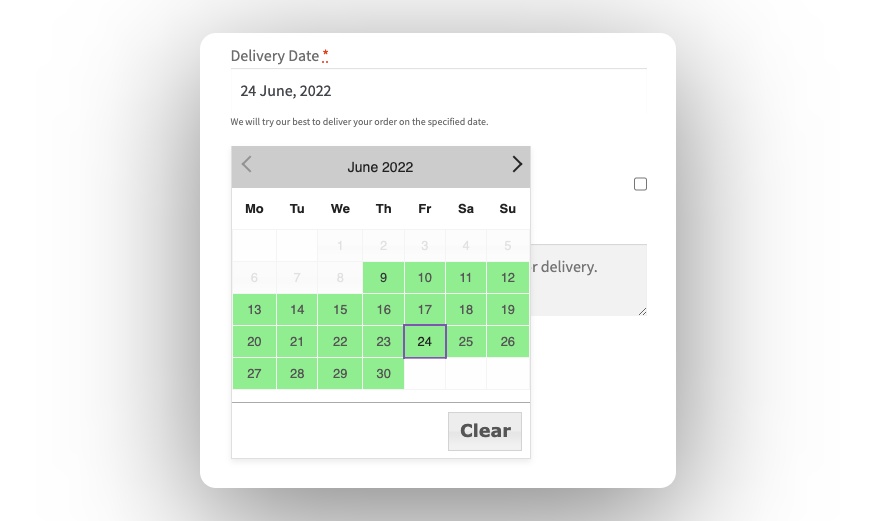 delivery date option